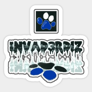 Invader Blue Paws Sticker